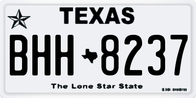 TX license plate BHH8237