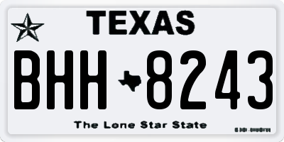 TX license plate BHH8243