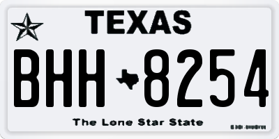 TX license plate BHH8254