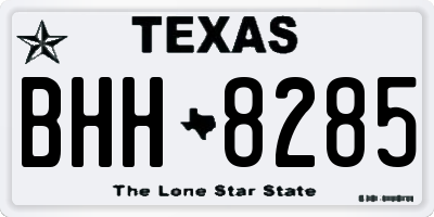 TX license plate BHH8285