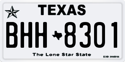 TX license plate BHH8301