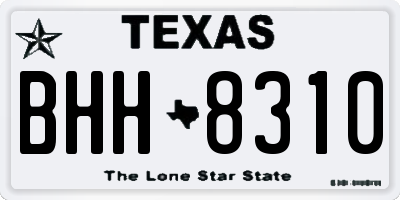 TX license plate BHH8310