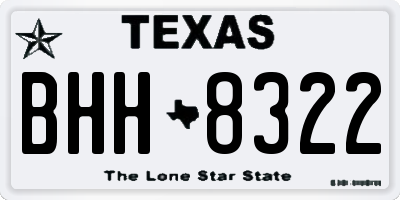 TX license plate BHH8322