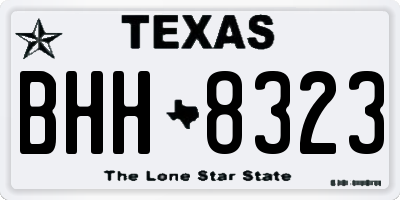 TX license plate BHH8323
