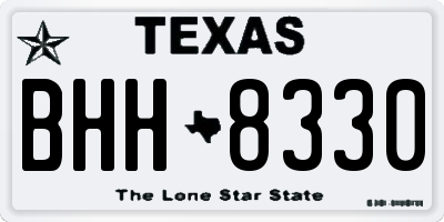 TX license plate BHH8330