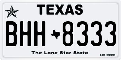 TX license plate BHH8333