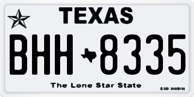 TX license plate BHH8335