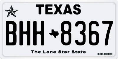 TX license plate BHH8367