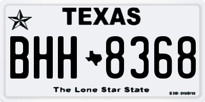 TX license plate BHH8368