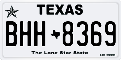 TX license plate BHH8369