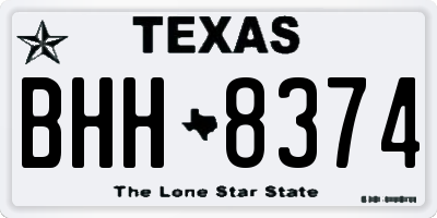 TX license plate BHH8374