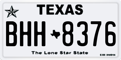 TX license plate BHH8376
