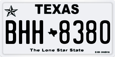 TX license plate BHH8380