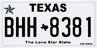 TX license plate BHH8381