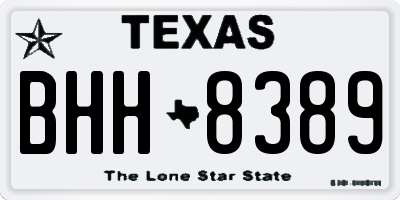 TX license plate BHH8389