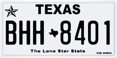 TX license plate BHH8401