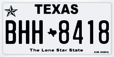 TX license plate BHH8418