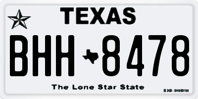 TX license plate BHH8478