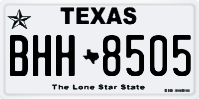 TX license plate BHH8505