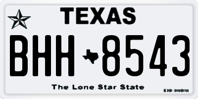 TX license plate BHH8543