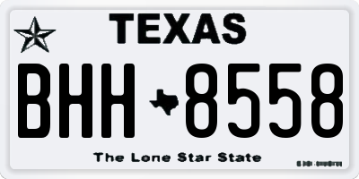 TX license plate BHH8558