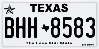 TX license plate BHH8583