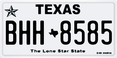 TX license plate BHH8585