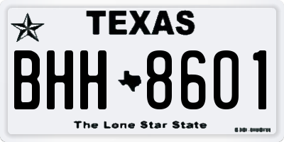 TX license plate BHH8601