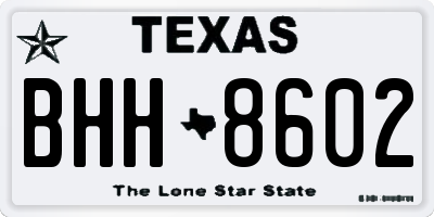 TX license plate BHH8602