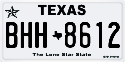 TX license plate BHH8612