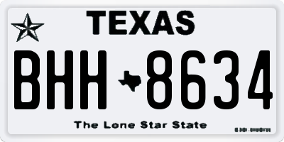 TX license plate BHH8634