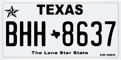 TX license plate BHH8637