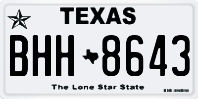 TX license plate BHH8643