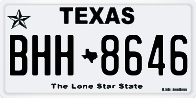 TX license plate BHH8646