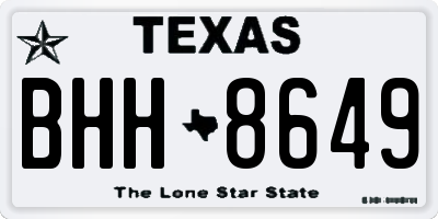 TX license plate BHH8649