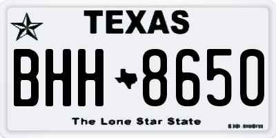 TX license plate BHH8650