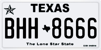 TX license plate BHH8666
