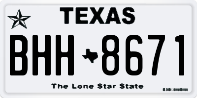 TX license plate BHH8671