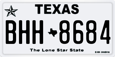 TX license plate BHH8684