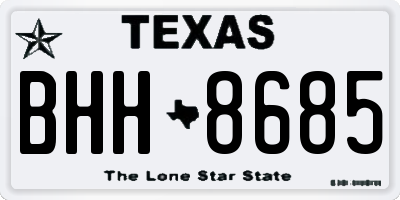 TX license plate BHH8685