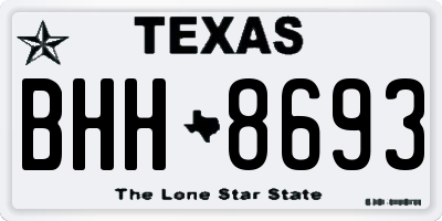 TX license plate BHH8693