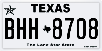 TX license plate BHH8708
