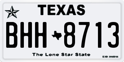 TX license plate BHH8713