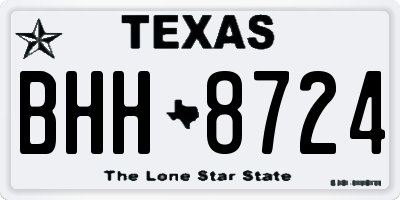 TX license plate BHH8724