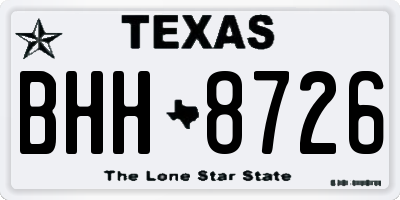 TX license plate BHH8726