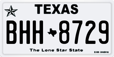 TX license plate BHH8729