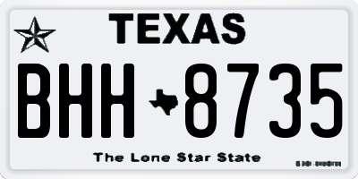 TX license plate BHH8735