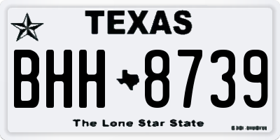 TX license plate BHH8739