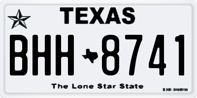TX license plate BHH8741