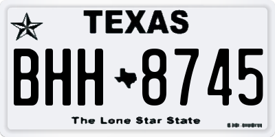TX license plate BHH8745